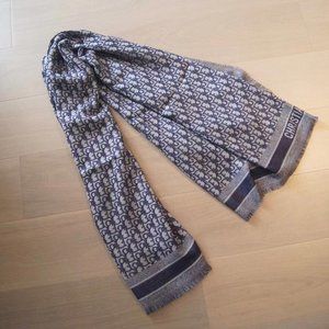 Navy blue Dior Oblique shawl